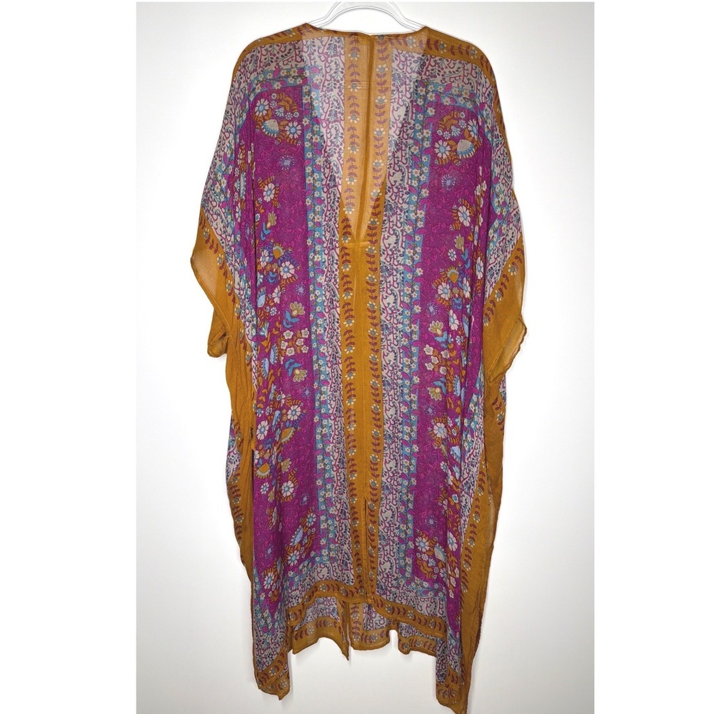 NATURAL LIFE Floral Kimono Cardigan - Purple & Mustard - Picture 6 of 8